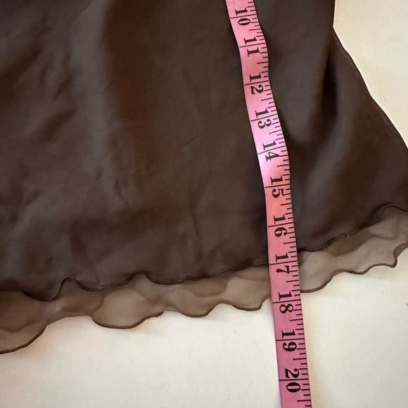 Ursula Brownish & Tan Y2K Vintage Tiered Chiffon Cowl Neck Whimsical Fairy Top 6 - Picture 13 of 14